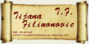 Tijana Filimonović vizit kartica